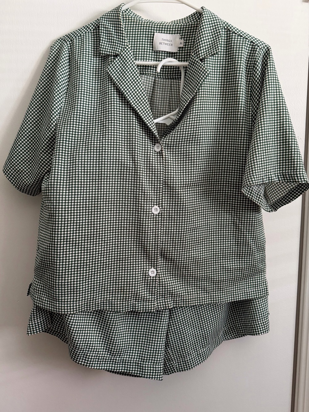Things Between Green Gingham Pajama Set – Short Sleeve